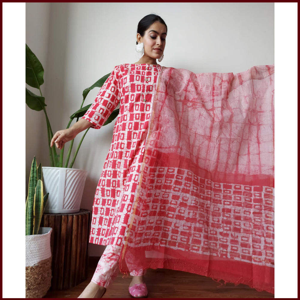 Cotton Suit With Kota Doriya Dupatta