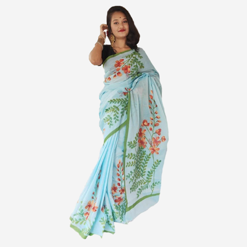 Khadi Hand-Painted Handloom Saree