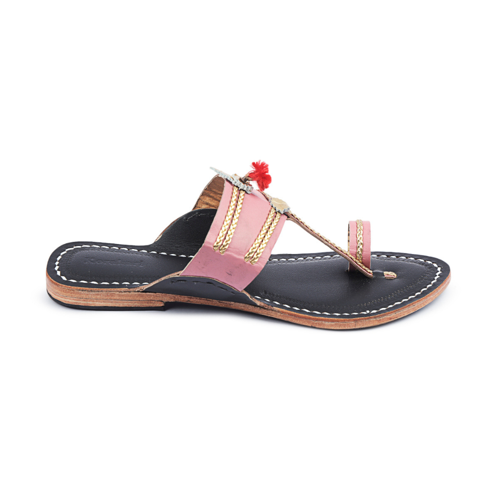 
                  
                    Korakori Headturner Pink Kolhapuri Slippers
                  
                