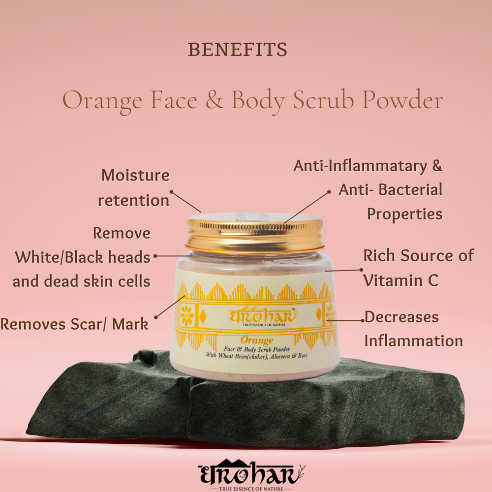 
                  
                    Dharohar Orange Body Face and Body Scrub Powder (100g)
                  
                