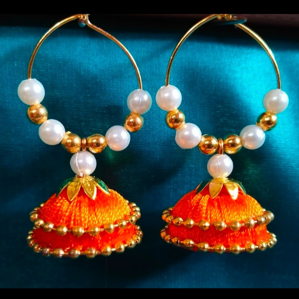 Silk thread earrings