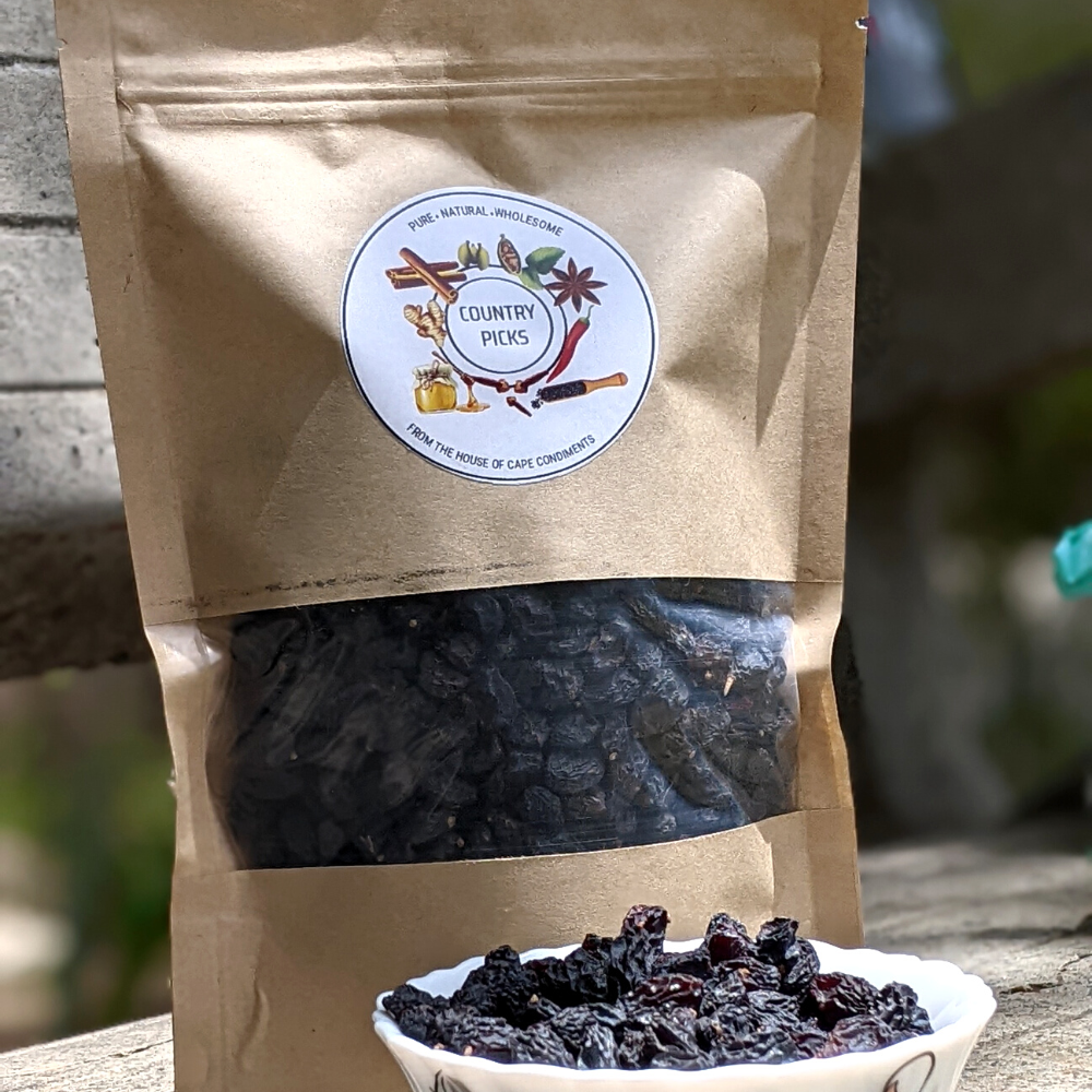 Cape Condiments Country Picks Premium Afghani Black Raisin with seeds (1Kg)