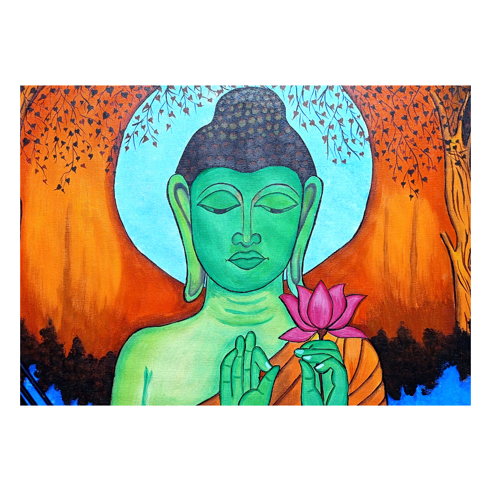 
                  
                    Lord Buddha Acrylic Canvas Painting - Kreate
                  
                