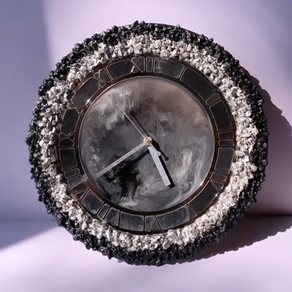 classy geode marble themed wall clock