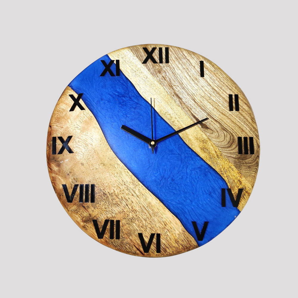 
                  
                    Wood Resin River Blue Wall Clock
                  
                