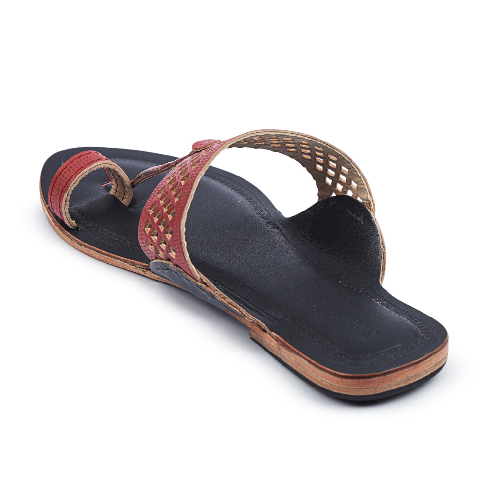 
                  
                    Korakori Red & Blue Kolhapuri Slippers
                  
                