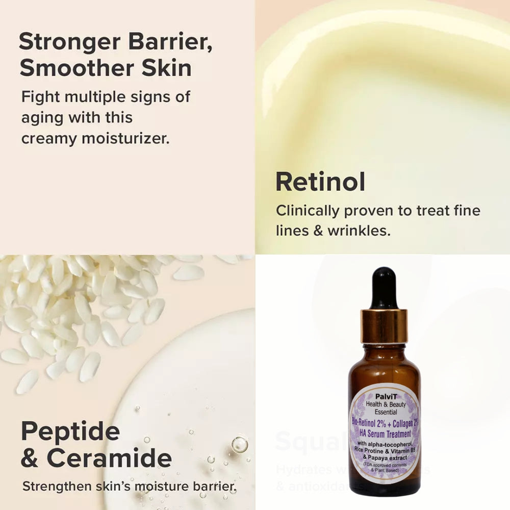 
                  
                    Bio-Retinol 2% & Hydrolyzed Rice Protine Face Serum Treatment for Wrinkles & Fine Lines (30ml)
                  
                