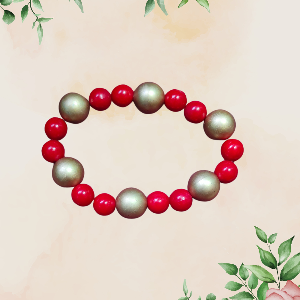 Handmade Red and Gold Bracelets