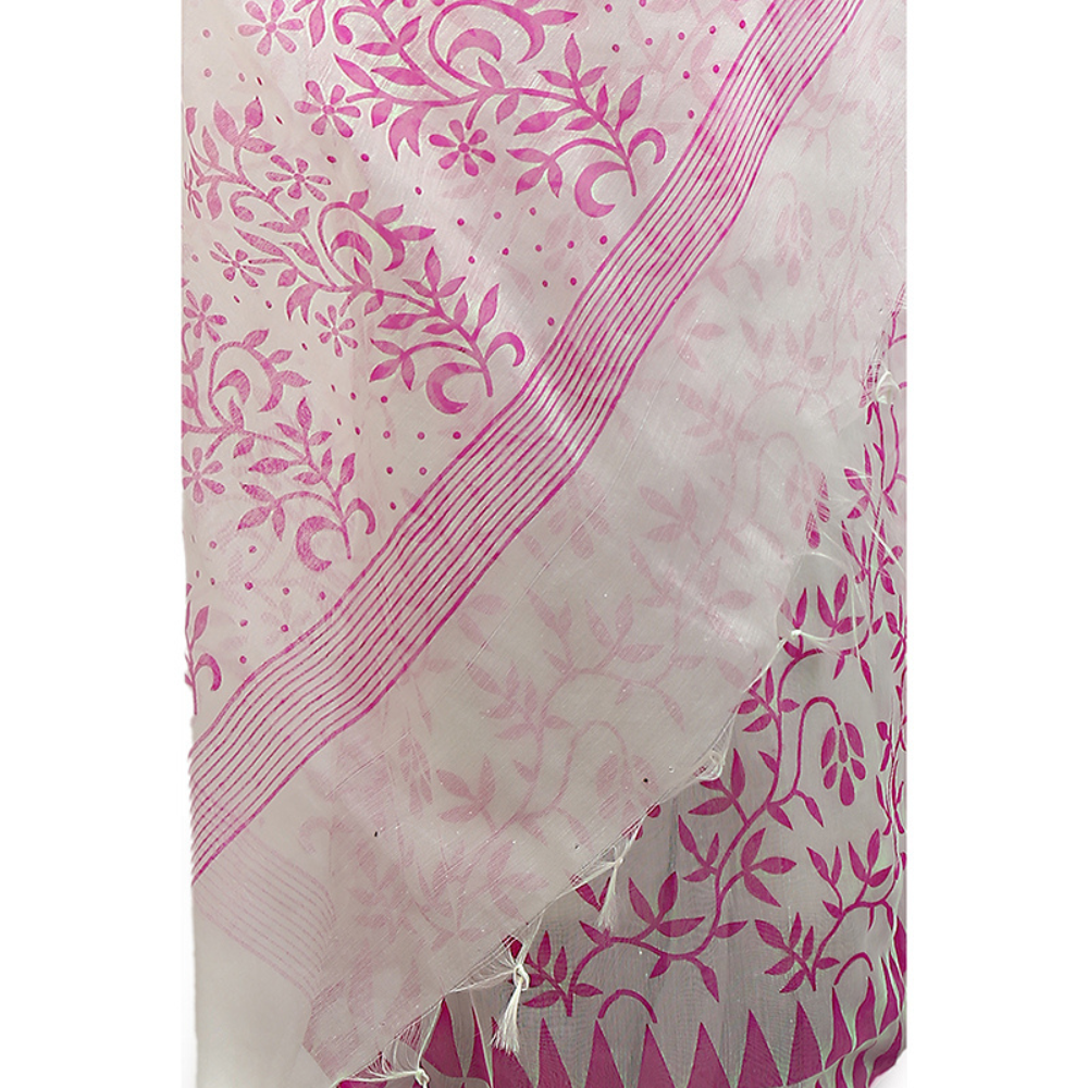 
                  
                    Pure Cotton Silk Floral Print Handloom Saree
                  
                