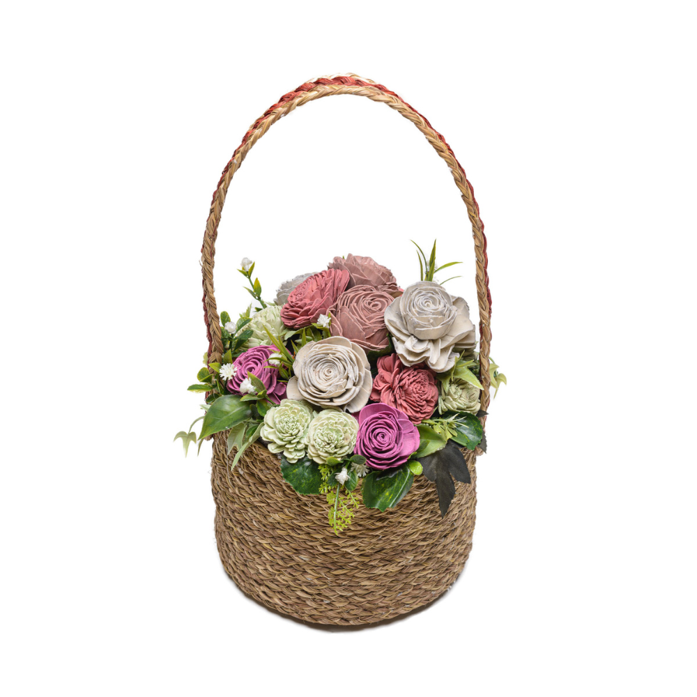 
                  
                    Brown Sabai Basket with Coral Pink
                  
                