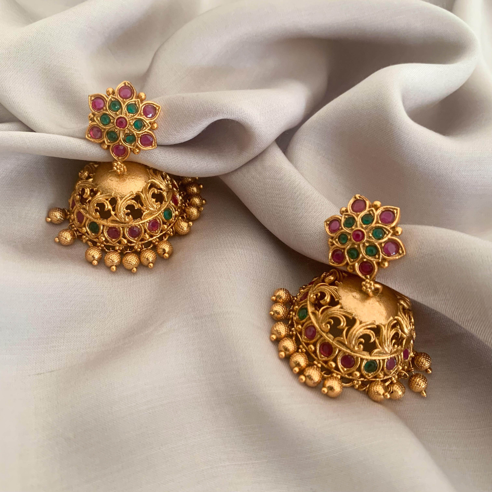 Dahlia Antique Jhumka Earrings