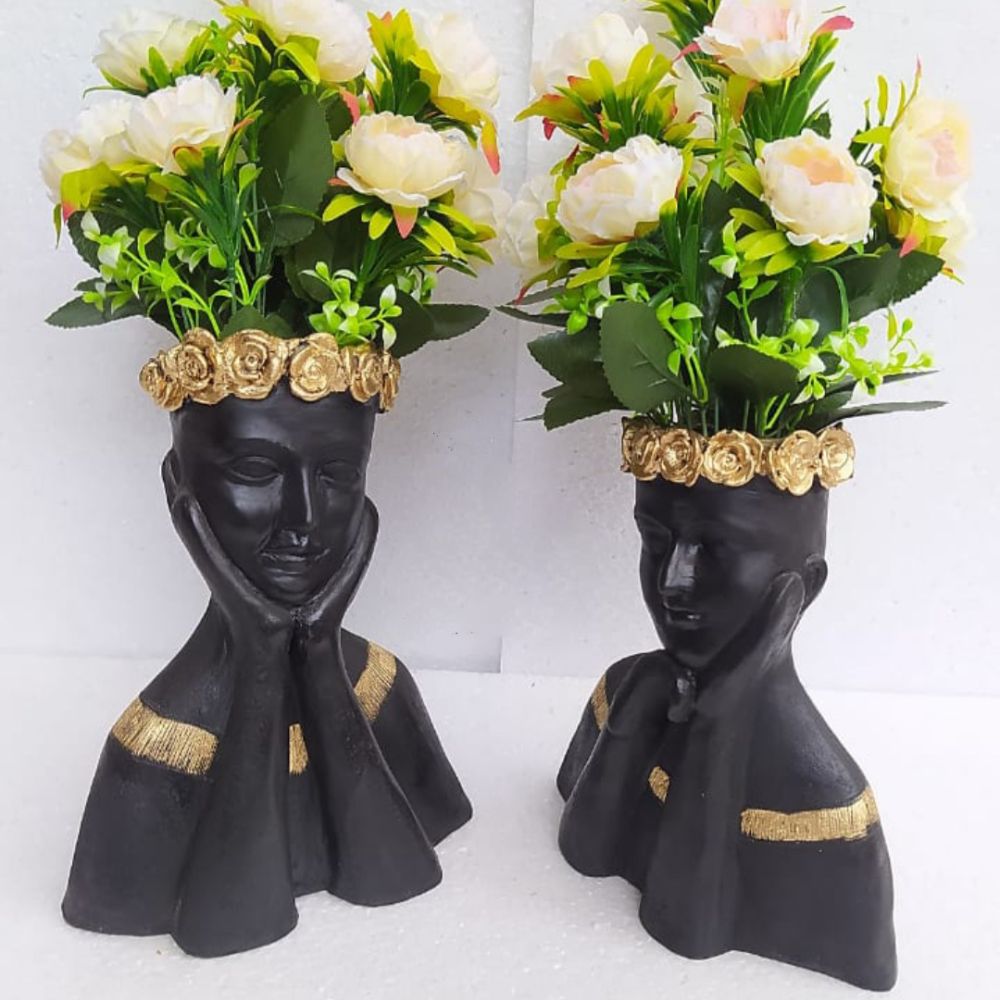 
                  
                    Lady Face Planters & Pots (Black) (Set of 2)
                  
                