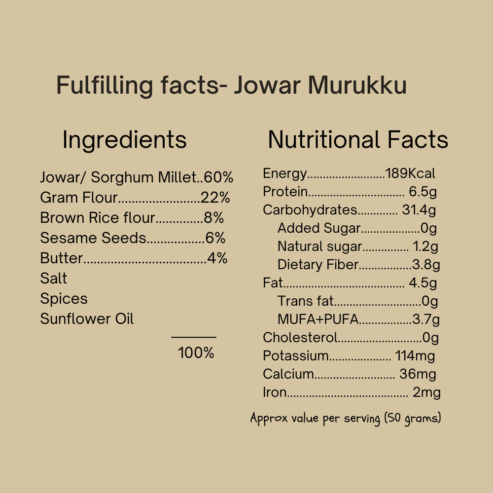 
                  
                    Fulfilling Jowar Murukku/Sorghum Millet Murukku (125g)
                  
                