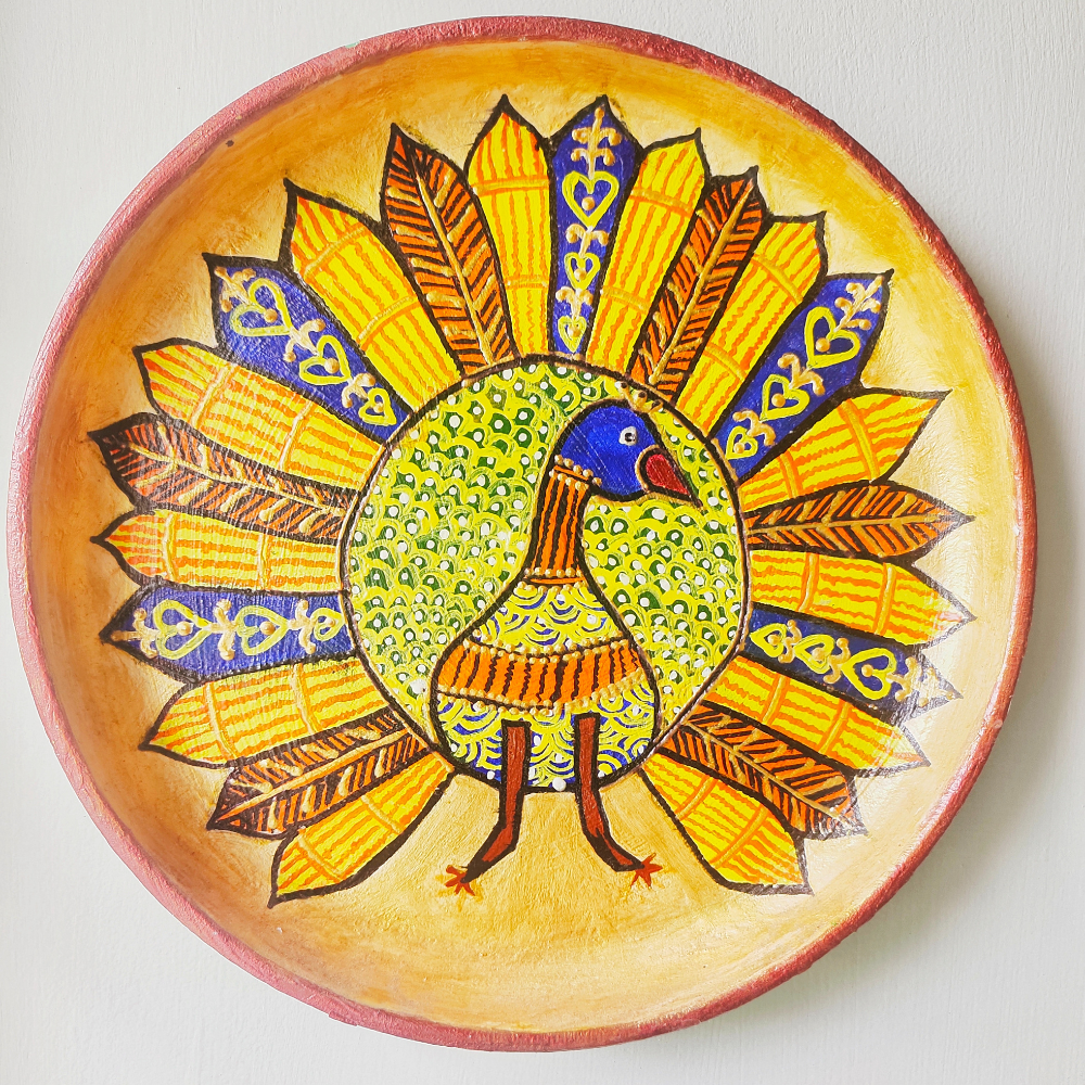 
                  
                    Hand-painted Wooden Plate with Peacock
                  
                