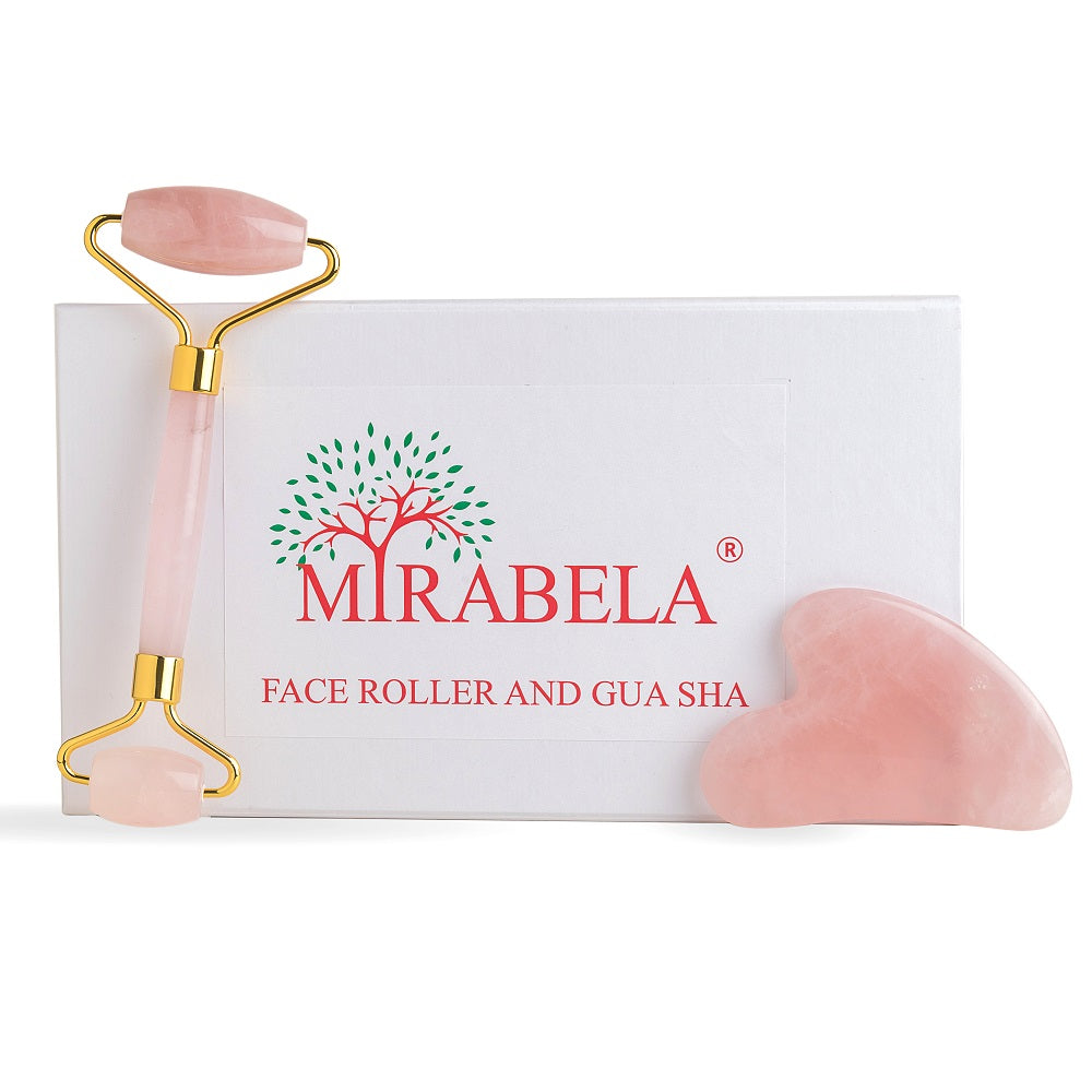 
                  
                    Mirabela Face Roller and Gua Sha Set Rose Quartz
                  
                