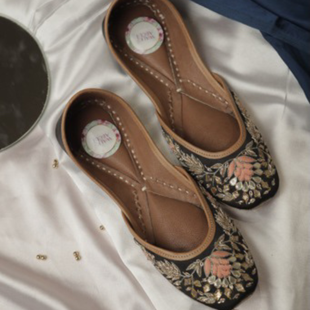 
                  
                    Double-Cushioned Hand-embroidered Jhuttis
                  
                