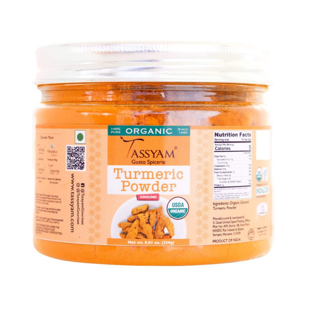 Tassyam Certified 100% Organic Turmeric Powder(250g)