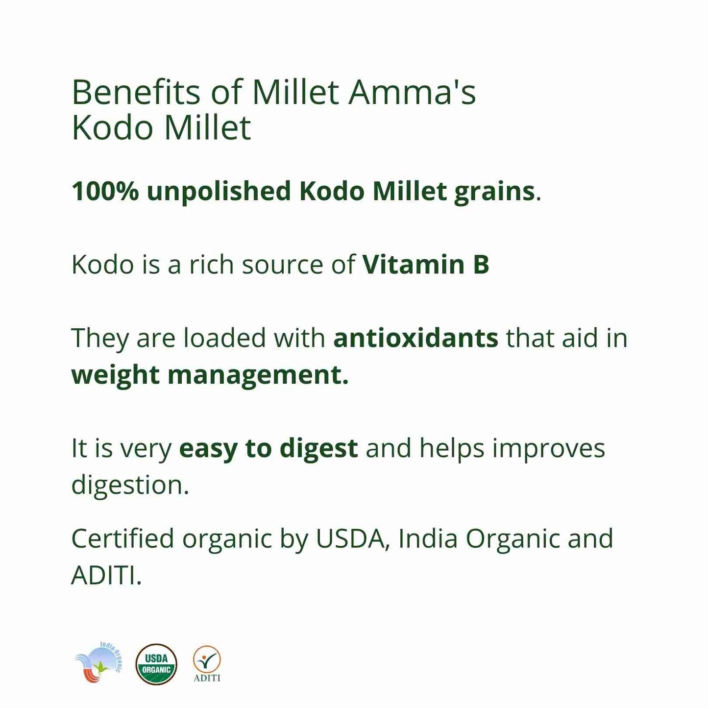 
                  
                    Millet Amma Organic Kodo Millet (500g)
                  
                