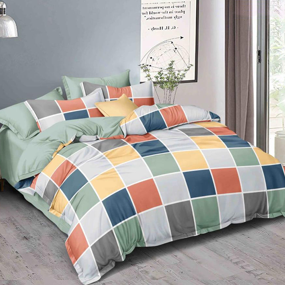 PRtrend Double Bedsheets With 2 Pillow Cover Set