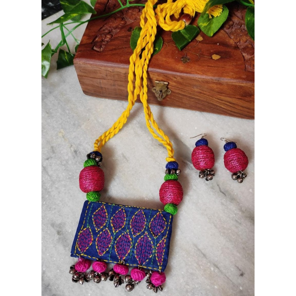 Handmade Fabric Kantha Stitch Jewellery