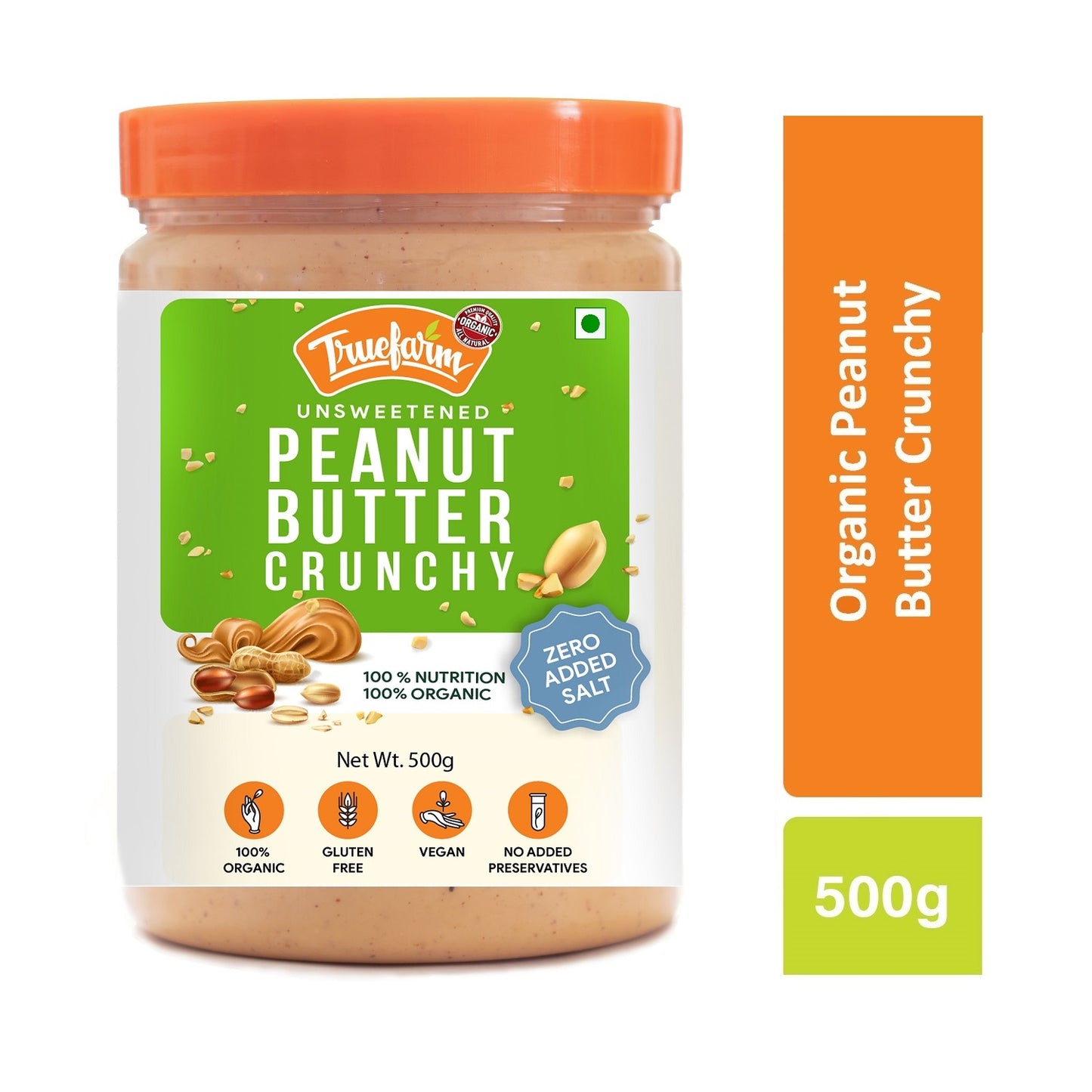 
                  
                    Truefarm Foods Organic Peanut Butter - Crunchy (500g)
                  
                