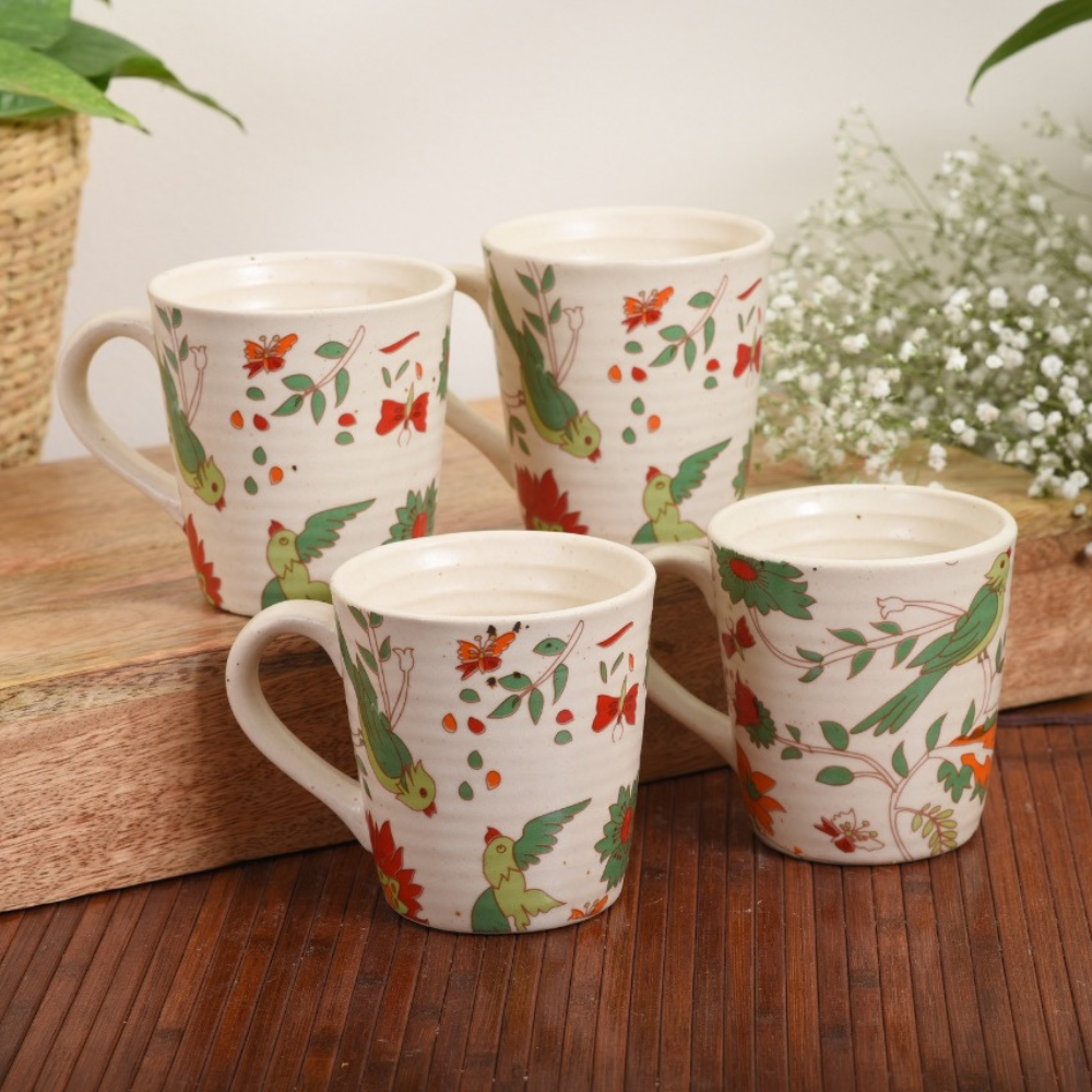 
                  
                    Floral Ceramic Stoneware Mugs (Set of 4)
                  
                