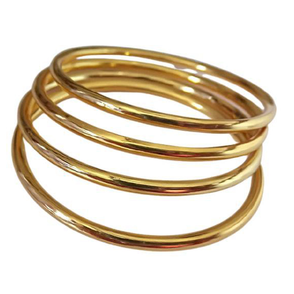 Gold Plated Plain Bangles (Set of 4)