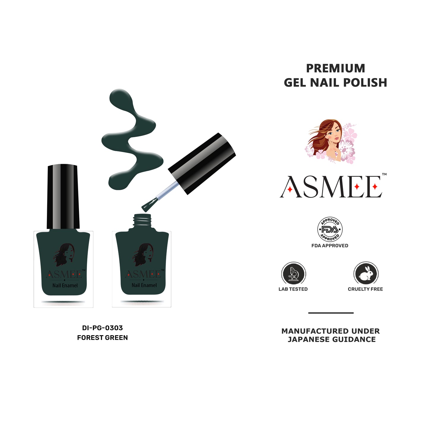 
                  
                    Forest Green-Asmee Premium Gel Nail Polish (10ml)
                  
                