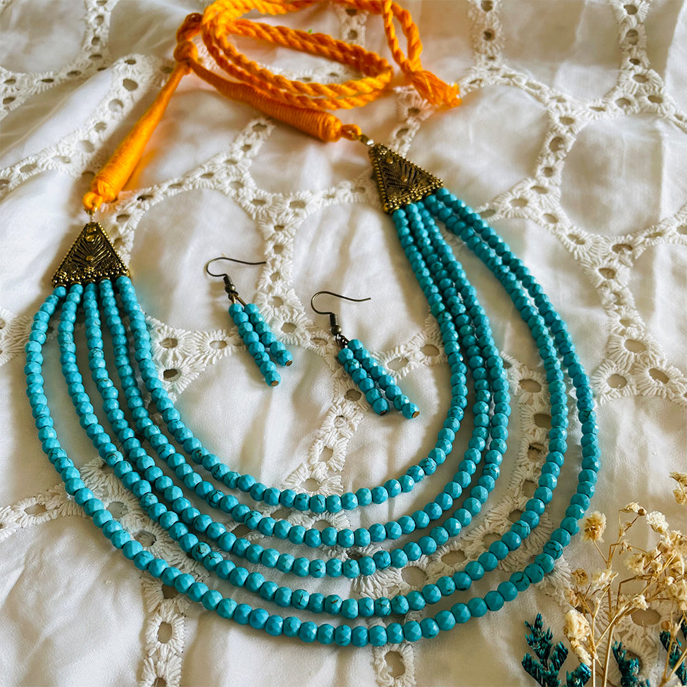 Teal agate best sale necklace