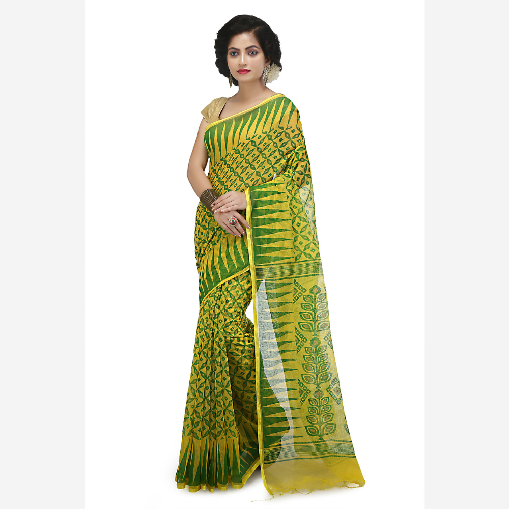 Pure Cotton Floral Print Handloom Saree