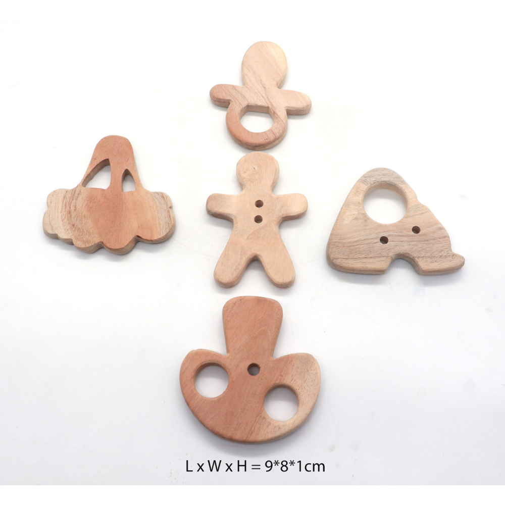 Adhyam Toys Wooden Teethers (Set of 5)