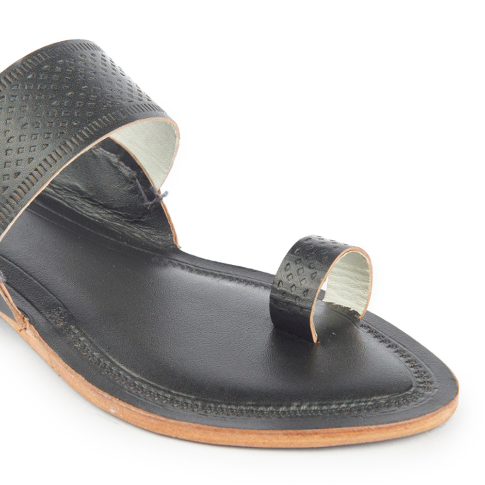 
                  
                    Korakori Balmy Black Kolhapuri Slippers
                  
                