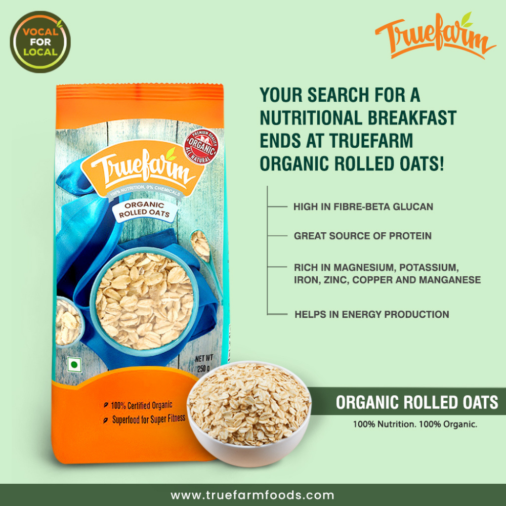 
                  
                    Truefarm Foods Organic Rolled Oats (250g)
                  
                