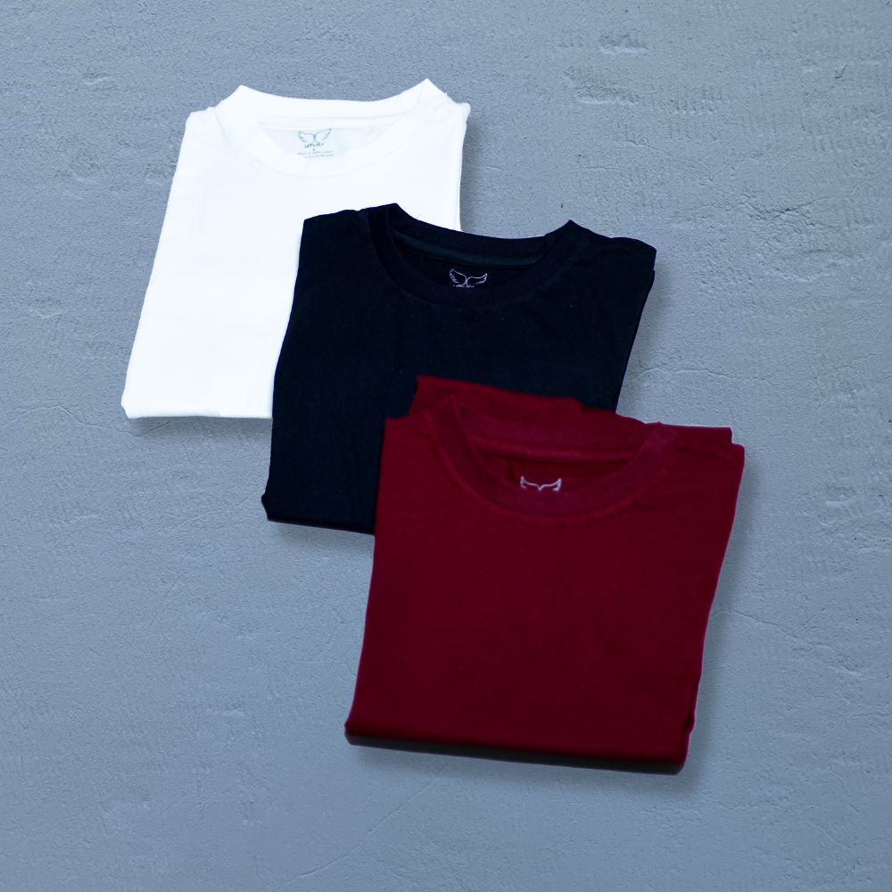 Plain Basic T-Shirt (Set of 3)