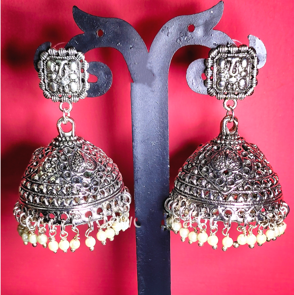 Oxidised Silver Jhumkas