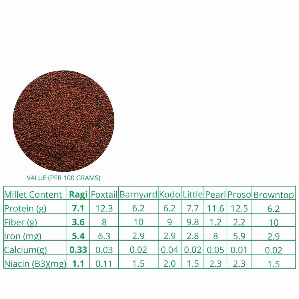 
                  
                    Millet Amma Ragi Grains (Finger Millet) Organic (500g)
                  
                