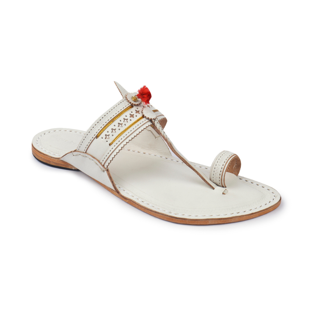 
                  
                    Korakori Authentic White Kolhapuri Slippers
                  
                