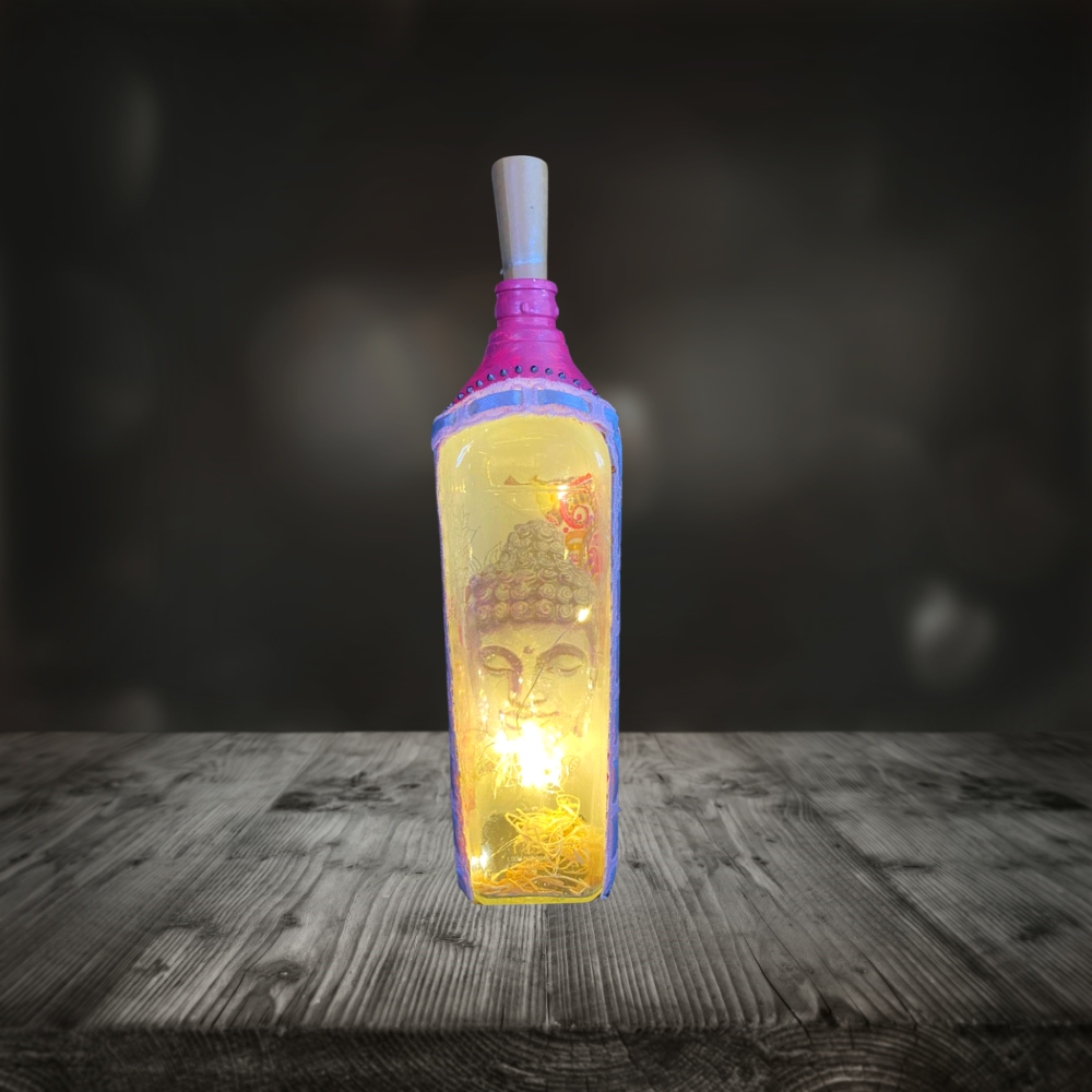 Decoupage Light Bottle