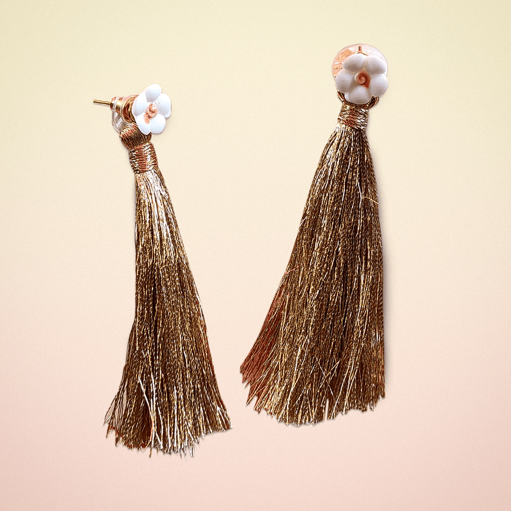 
                  
                    Ceramic Flower Tassel Earrings
                  
                