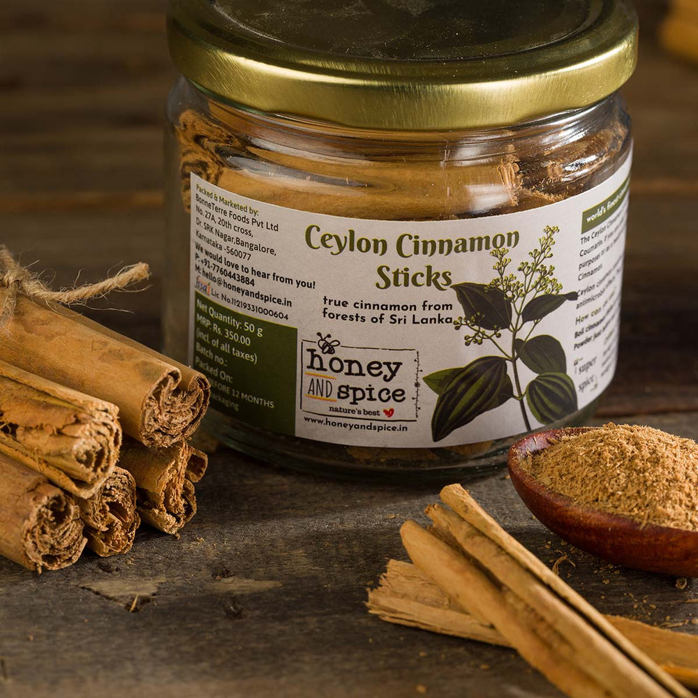 Honey and Spice Ceylon Cinnamon Sticks (50g)