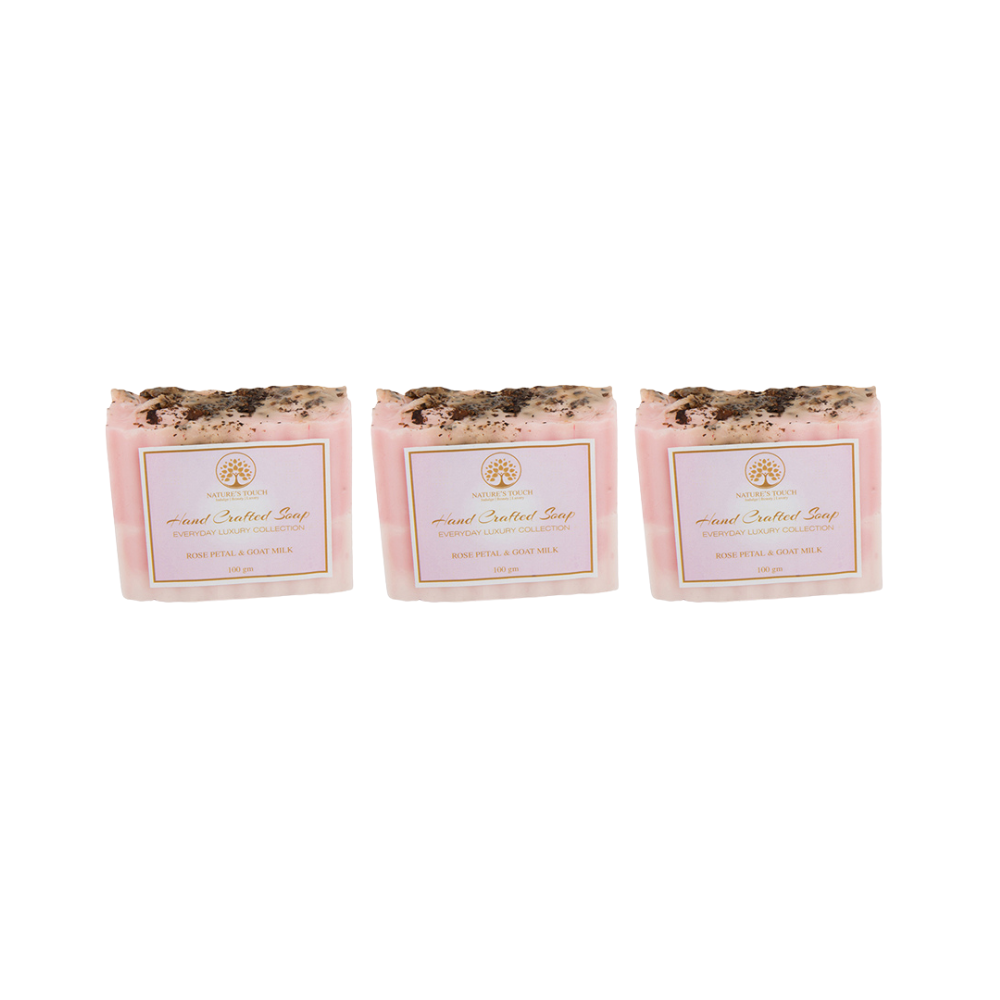 
                  
                    Nature's Touch Rose Petal & Goat Milk Handmade Soap (Pack of 3)
                  
                