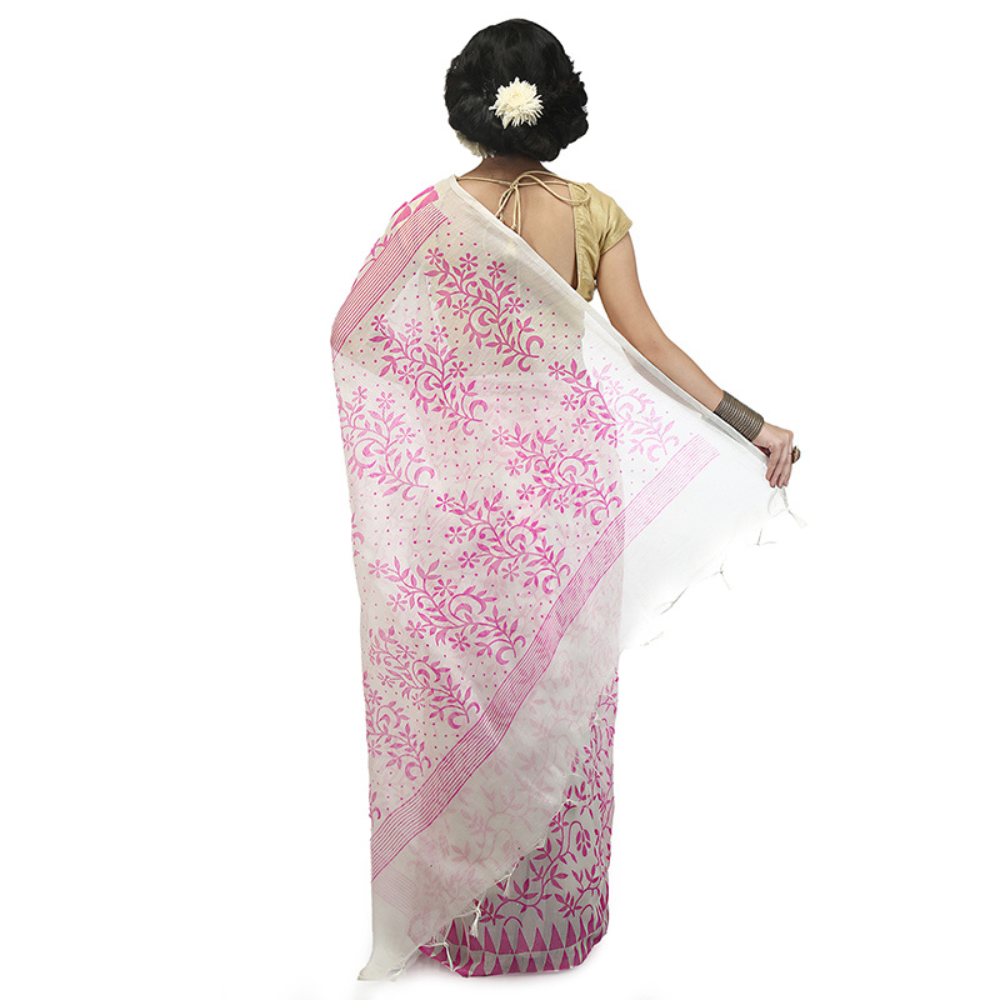 
                  
                    Pure Cotton Silk Floral Print Handloom Saree
                  
                