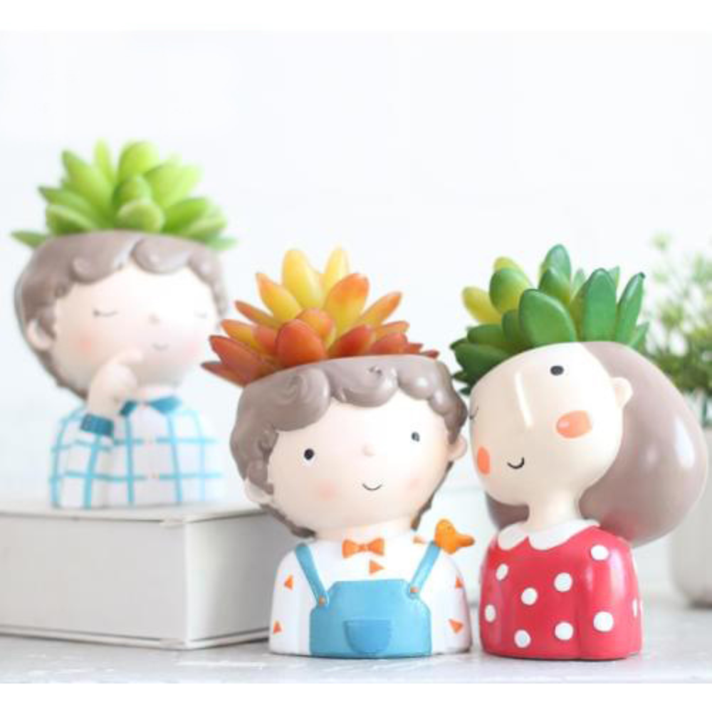 Cute Girl-Boys Planters/Pots (Set of 3)