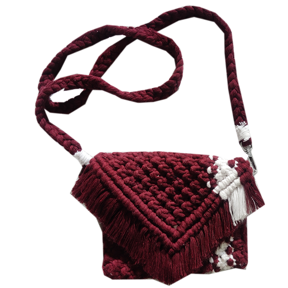 Buy Macrame Handbag With Bamboo Handles small Macrame Purse Drawstring  Cotton Liner Boho Inspired Fashion Unique Gift Idea Online in India - Etsy
