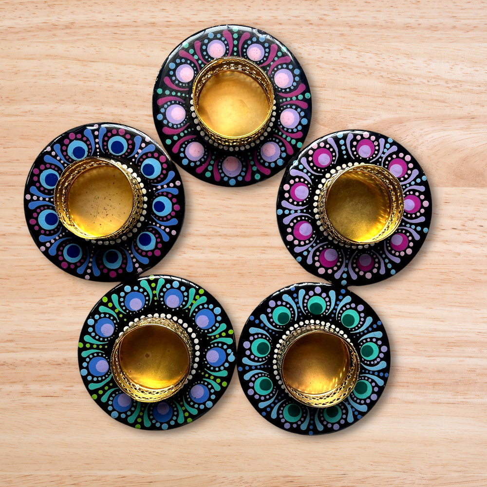 
                  
                    Mandala Diya Stands (Set of 5)
                  
                