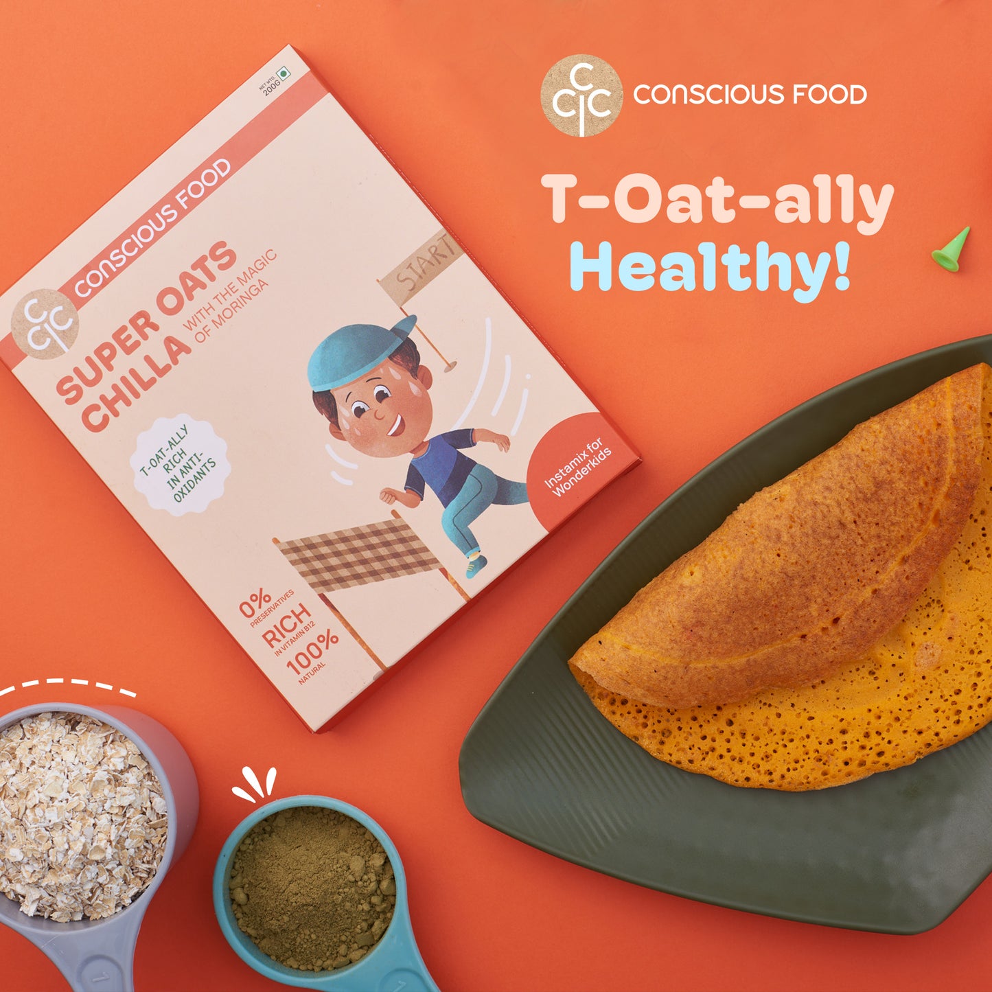 
                  
                    Conscious Food For Kids Super Oats Chilla Mix With the Magic of Moringa (200g)
                  
                