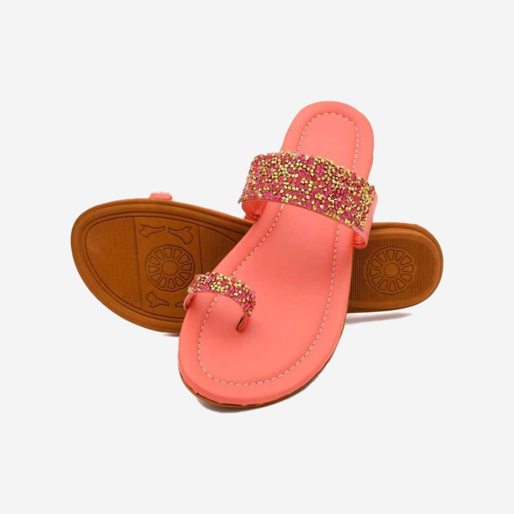 Buy 24 WHOLESALER Fashionable Stylish Ghungroo Flat Sandals, Party Wear  Red, Trendy, One-Toe Flats For Women And Girls Online at Best Prices in  India - JioMart.