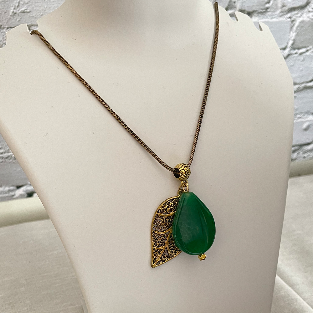 
                  
                    Handcrafted Green Leaf Pendant
                  
                