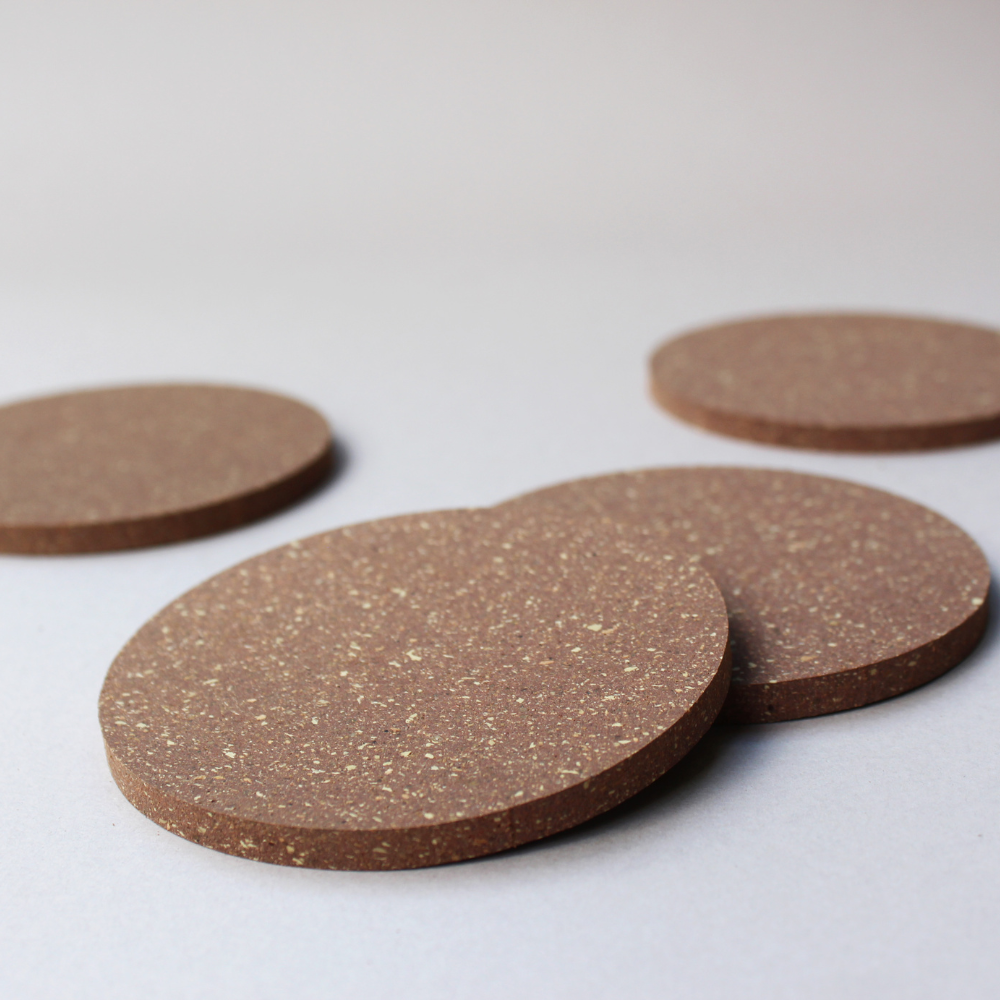 
                  
                    Dark Cork Coasters, Round Contemporary
                  
                