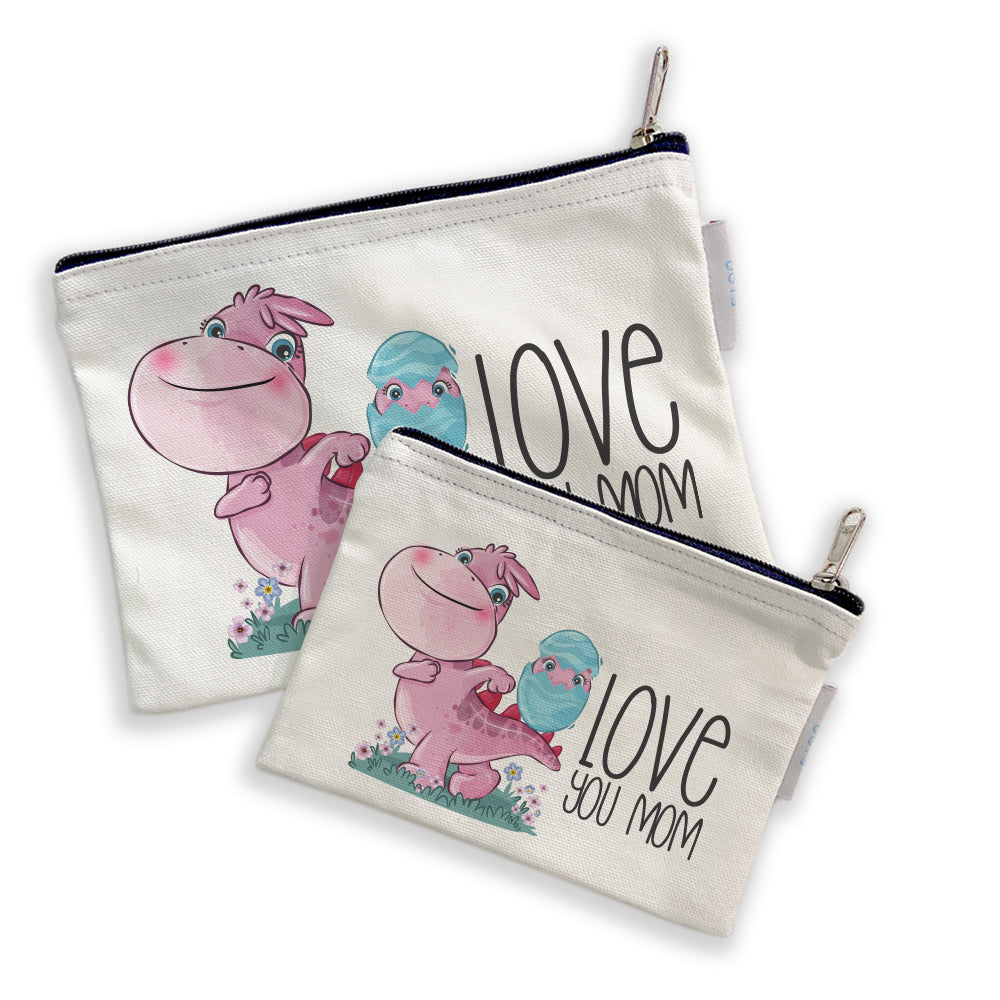 
                  
                    Thousand Dots Cute Dragons Printed Canvas Pouches with Zipper (Set of 2)
                  
                